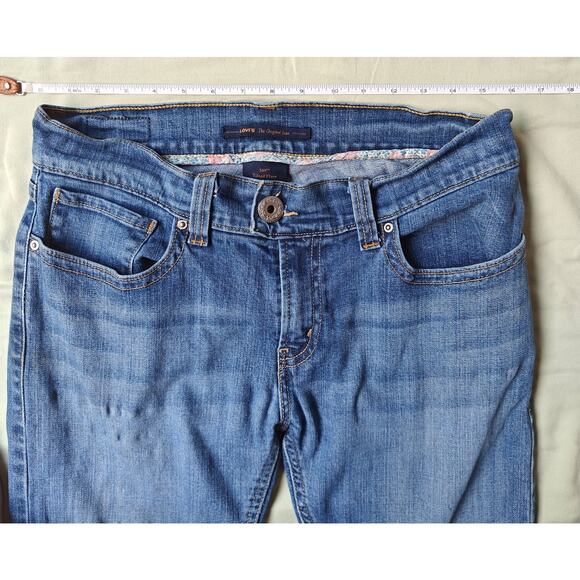 Levi’s 542 Bootcut Jeans Size 10 Medium Wash Raw Hem Stretch Denim - Picture 3 of 6